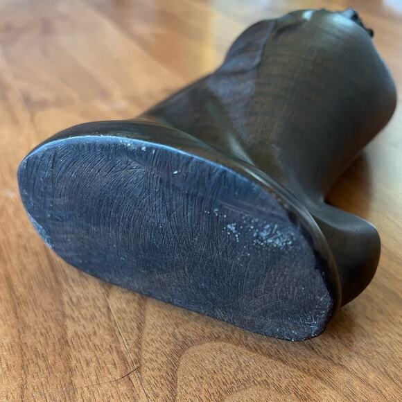 Handcarved 7" Sandalwood Chinese Budai/Laughing Buddha Maitreya with Bat - Picture 8 of 8